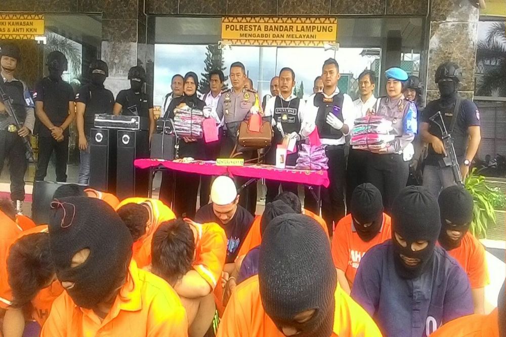 Dalam Dua Pekan Polresta Bandarlampung Tangkap 34 Tersangka Kejahatan