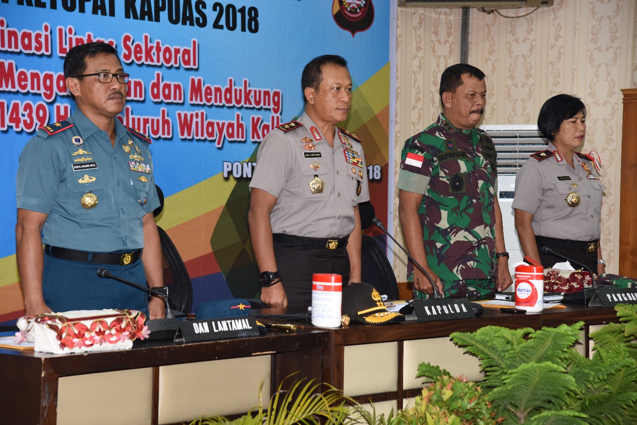 Danlantamal XII Hadiri Rakor PAM Idul Fitri 1439 H TA 2018 di Mapolda Kalbar