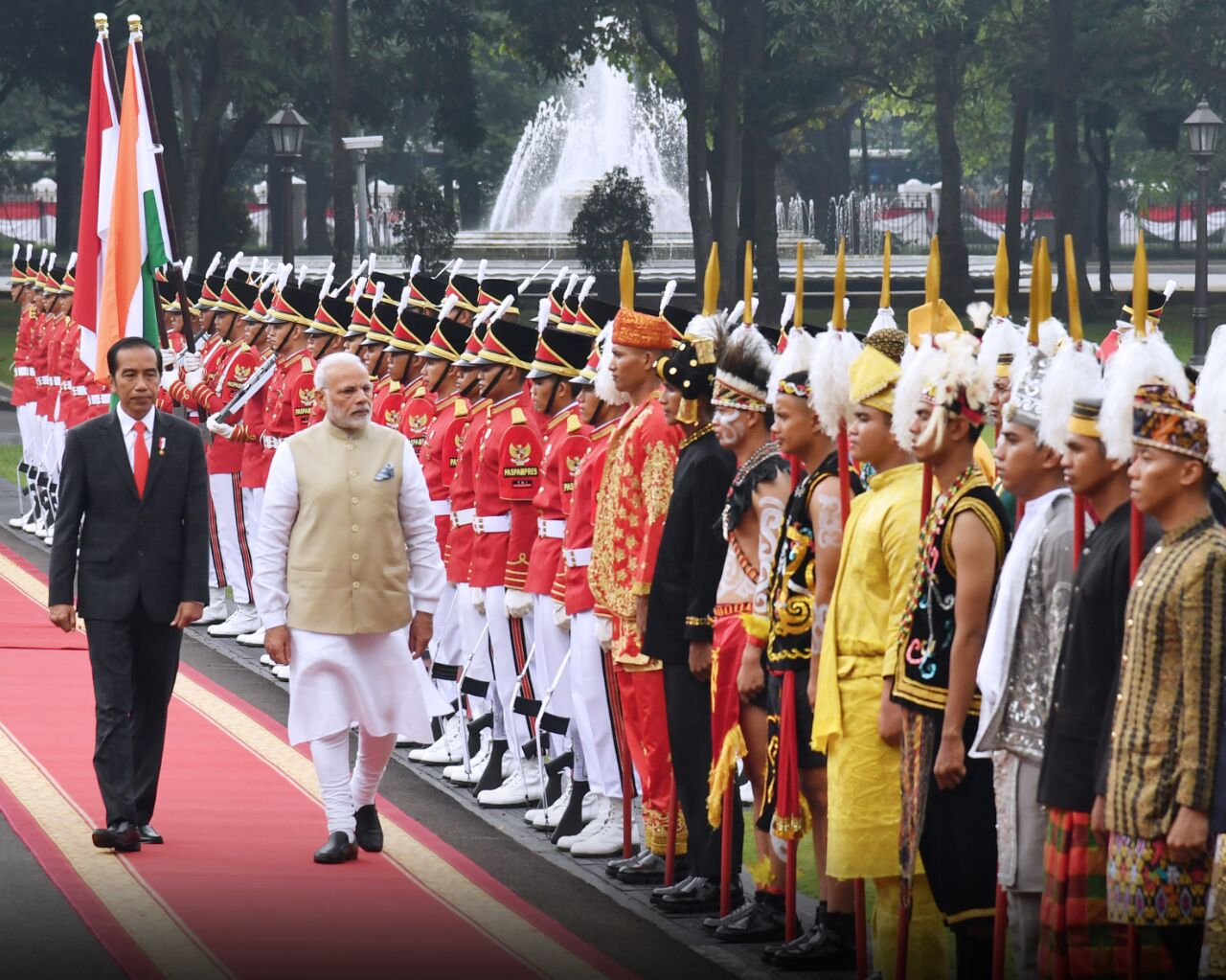 Presiden Jokowi Sambut PM India Dengan Ucapara Kenegaraan