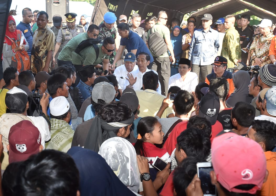 Presiden Jokowi Tinjau Penanganan Korban Gempa di Lombok Timur