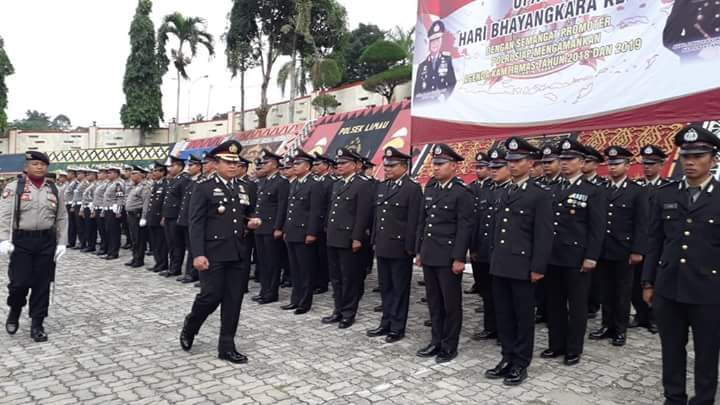 Wabup Pringsewu Hadiri Upacara Hut Bhayangkara Ke-72 Di Mapolres Tanggamus