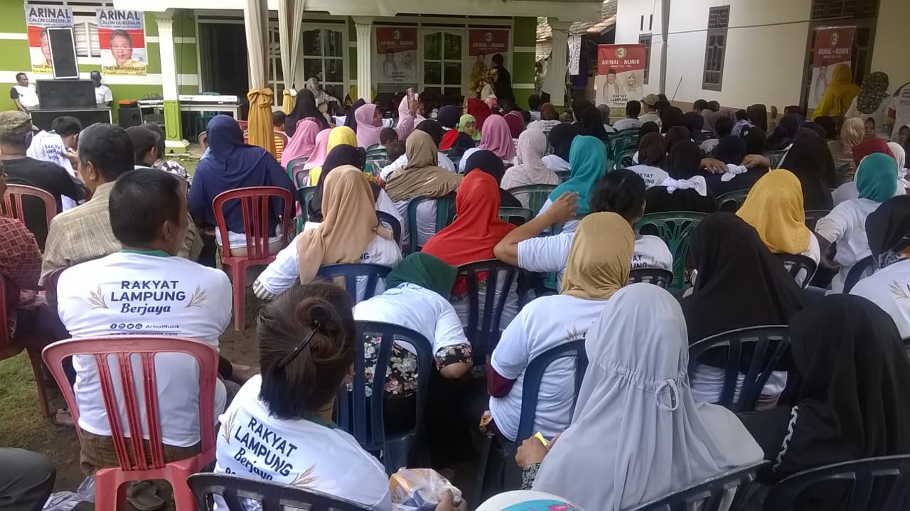 Di Pesawaran, Jurkamda Hj Erlinda, Ririn Kuswantari Ajak Warga Coblos Nomor Tiga, Arinal Nunik