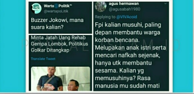 Politikus Golkar Ditangkap Saat Minta Jatah Uang Rehab Gempa Lombok, Warganet: Buzzer Jokowi, Mana Suaranya?