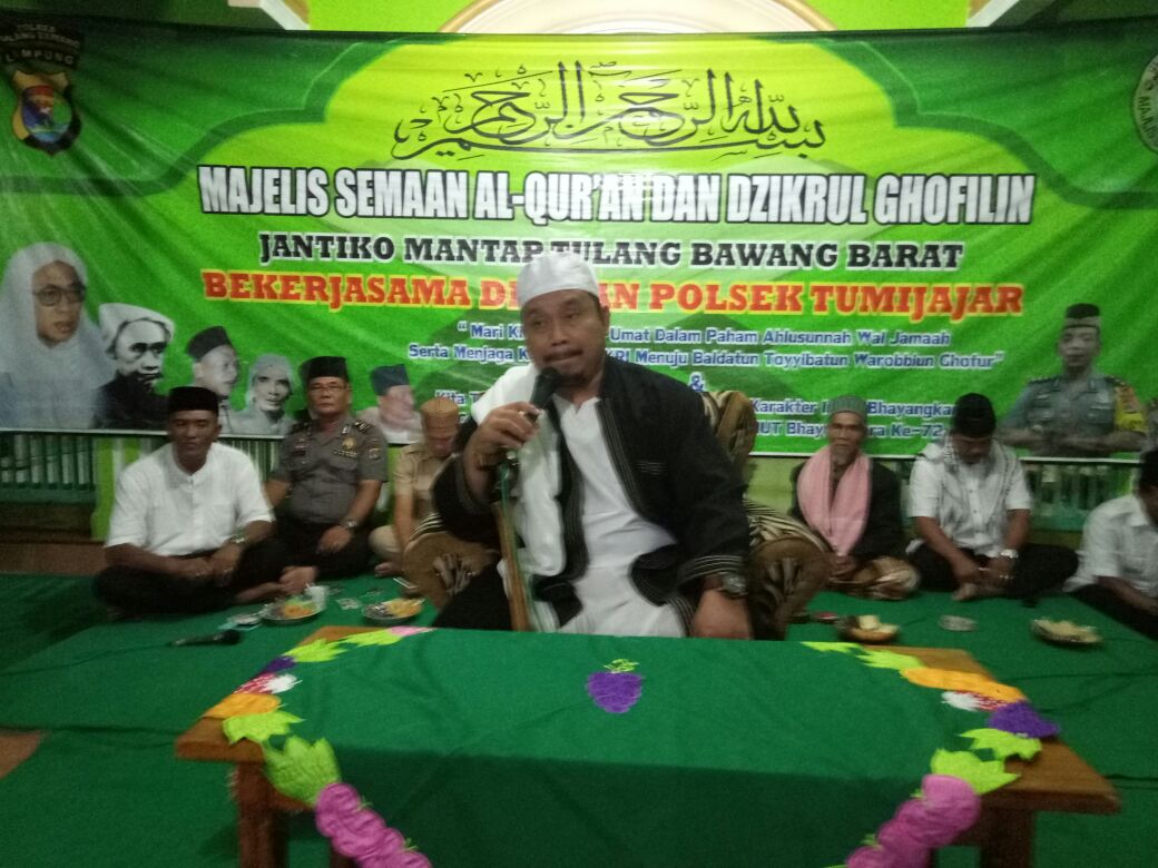 Sambut Ramadhan, Jama’ah Jantiko Mantab Bersama Mapolsek Tumijajar Gelar Pengajian Akbar