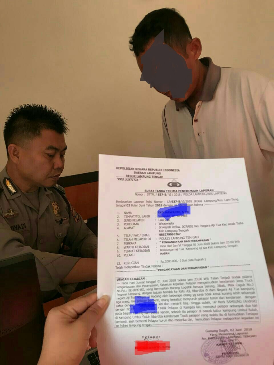 Dibegal Dijalan Sopir Pembawa Logistik Arinal-Nunik Lapor Polisi