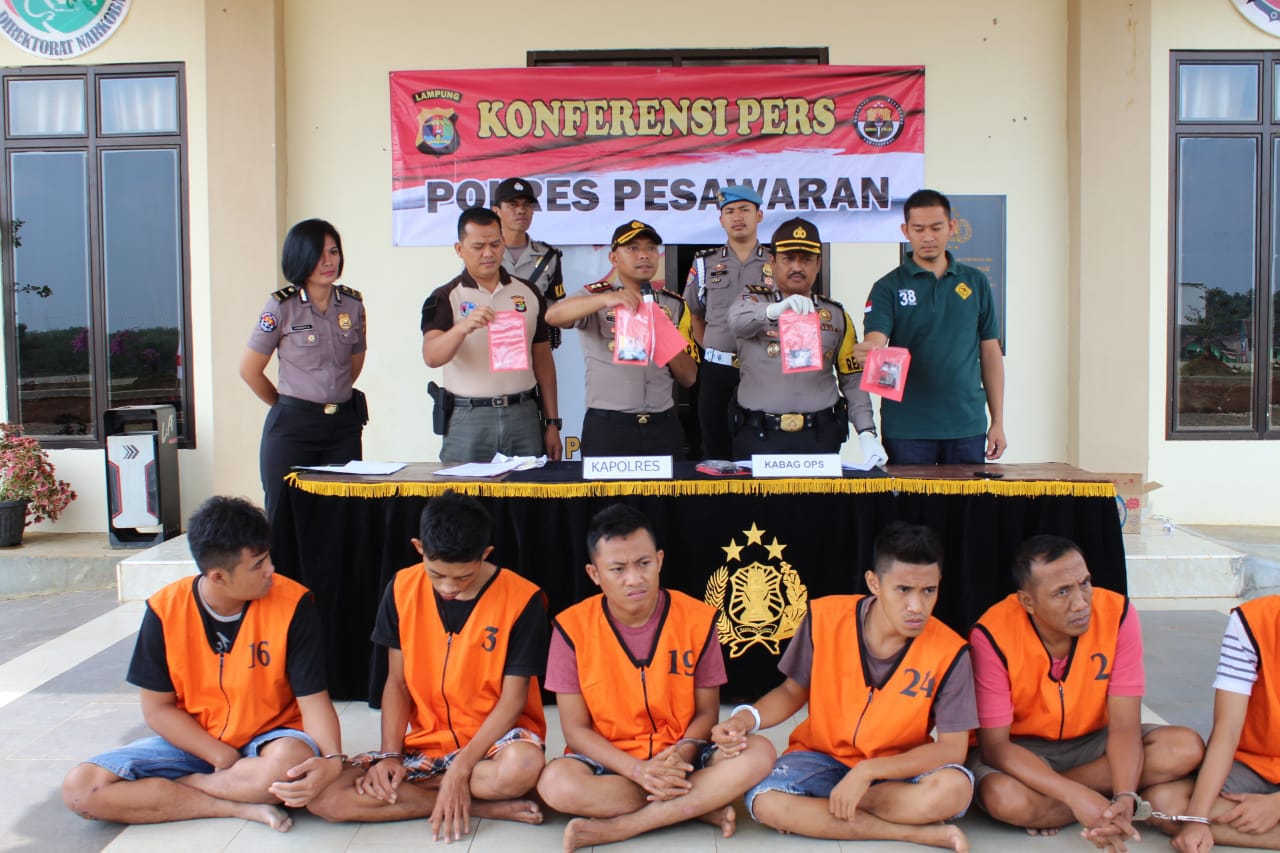 Dua Pekan Polres Pesawaran Tangkap 9 Penjahat