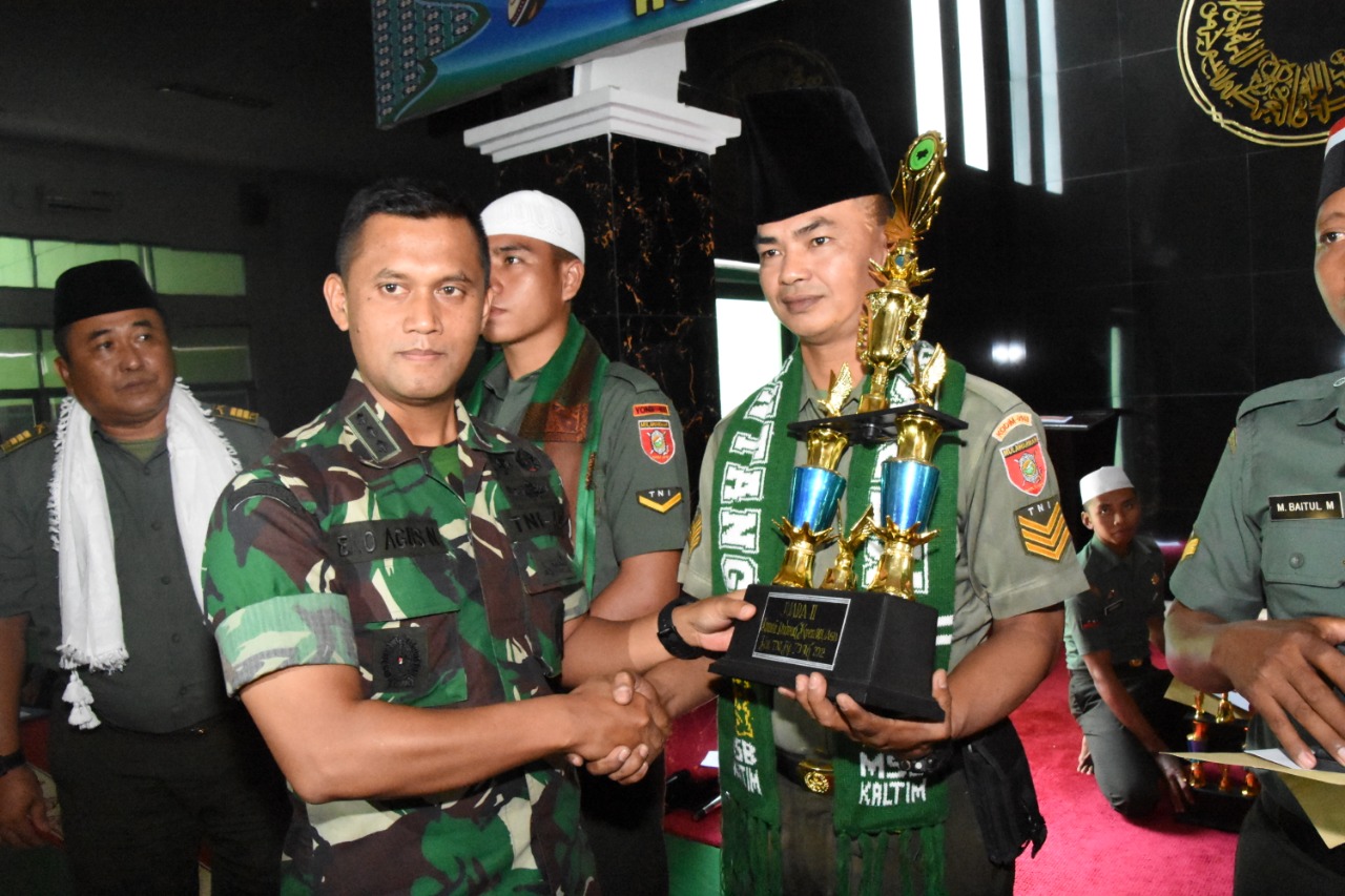 Tim Hadrah Yonif 611/Awang Long Juarai Lomba Tingkat Korem 091/ASN