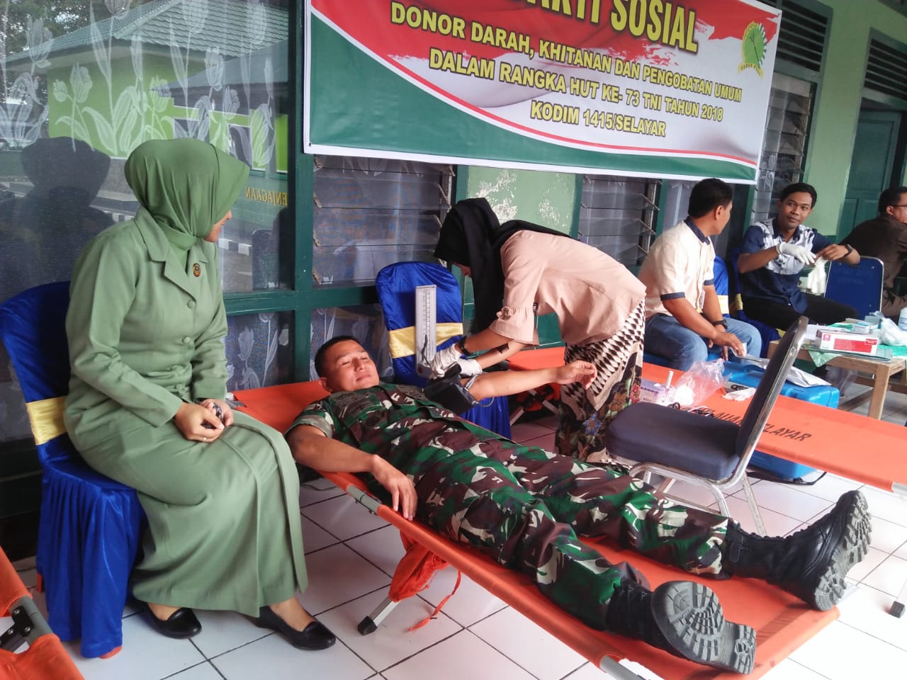 Pencanangan Program KB-Kes dan Bakti Sosial Donor Darah HUT TNI ke 73 Libatkan 400 Peserta
