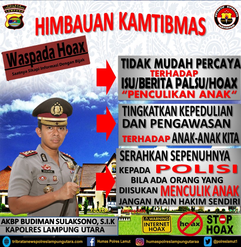 Marak Isu Penculikan Anak, Kapolres Lampura Imbau Warga Tetap Tenang