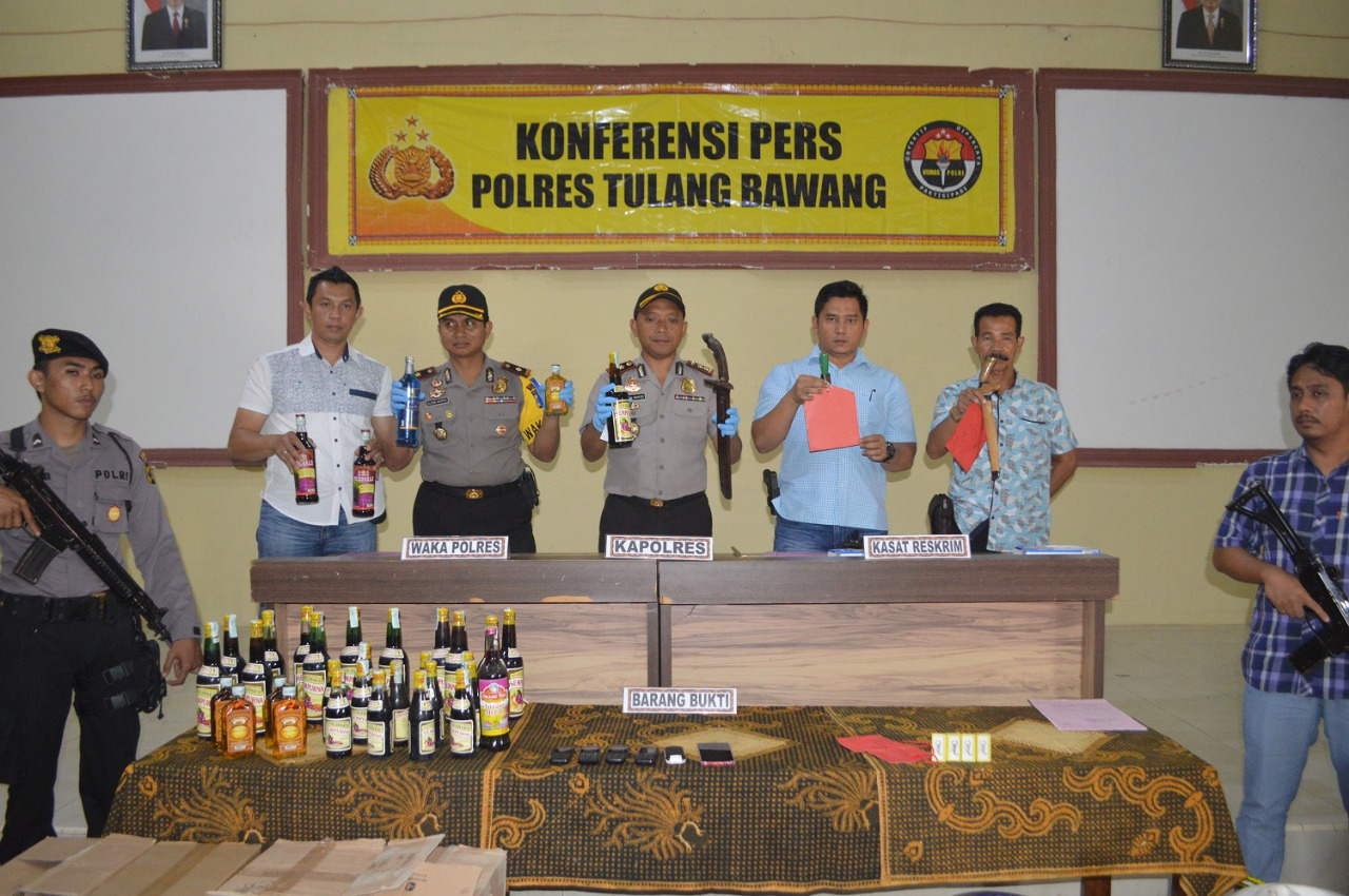 Polres Tulang Bawang Gelar Konferensi Pers Hasil Pelaksanaan Operasi Cempaka Krakatau