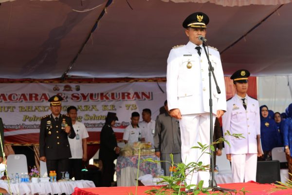 Plt Bupati Lamsel Nanang Ermanto Jadi Inspektur Upacara HUT Bhayangkara Ke-73