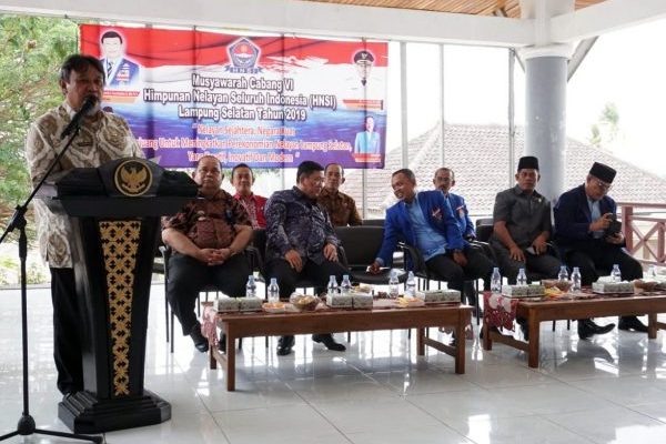 Asisten Bidang Ekobang Buka Muscab Ke-6 HNSI Kabupaten Lampung Selatan