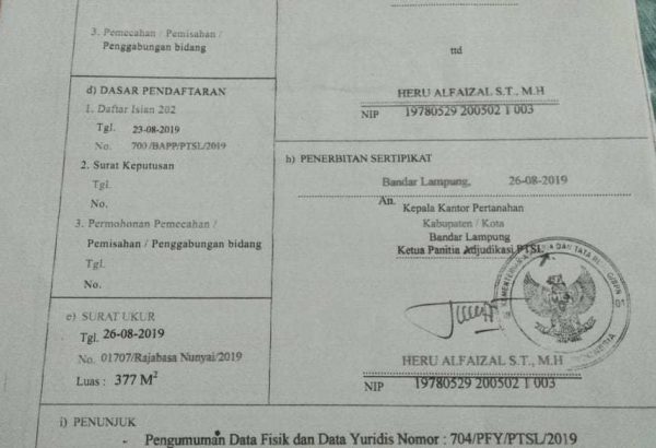 Lahan 377 M2 Aset Pemprov Lampung di Jalan Pramuka Bisa Bersertifikat SHM dan Diperjual Belikan?