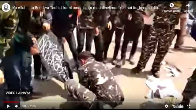 Diiringi Mars NU, Banser Garut Bakar Bendera Kalimat Tauhid HTI