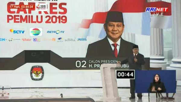 Debat Ke 4 Capres,  Ini Yang di Sampaikan Prabowo