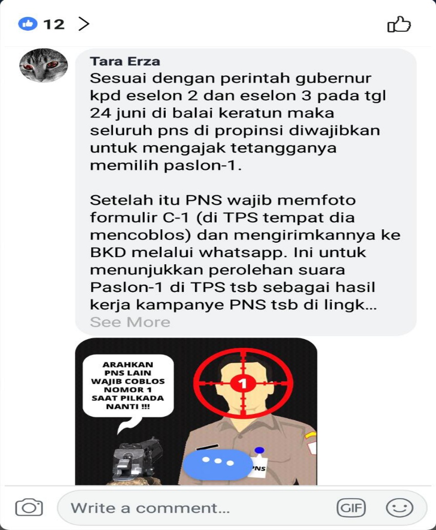 Perintah Gubernur Sehari Jelang Pencoblosan Kepada ASN Beredar di Medsos Humas Protokol Bantah