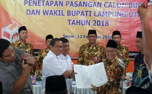 KPU Lampura Tetapkan Tiga Pasangan Calon