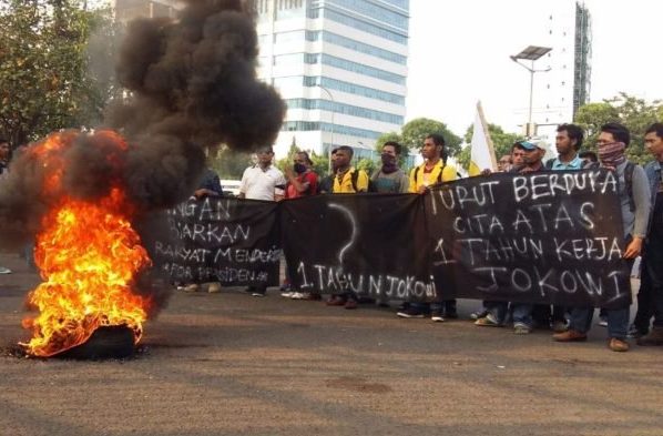 GMNI Demo Menagih Janji Jokowi, Delapan Mahasiswa Ditangkap