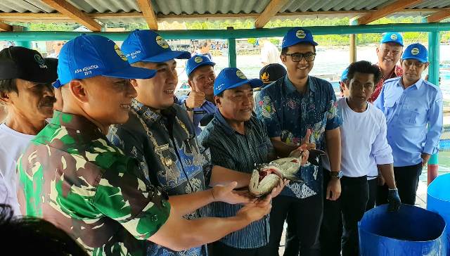 Danbrigif 4 MAR/BS Hadiri Panen Perdana Ikan King Kobia