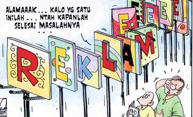 Disperkim Bandarlampung Tebang 64 Titik Reklame Yang Tak Berizin