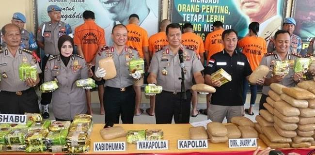 Kesuksesan Polda Lampung Amankan Ganja dan Sabu Dipublikasikan Polri
