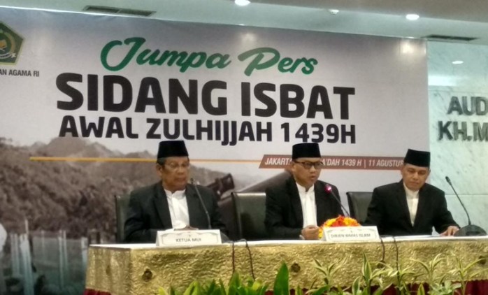Sidang Isbat Menetapkan 1 Zulhijah 1439H Jatuh Pada Hari Senin 13 Agustus 2018