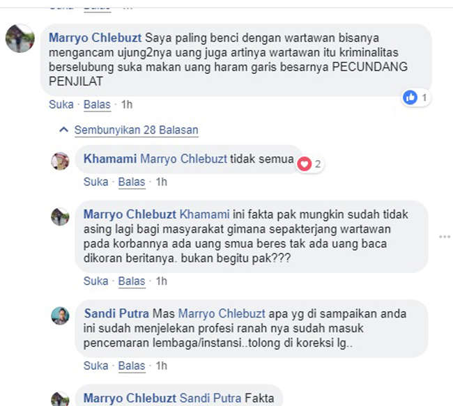 Akun FB Marryo Chlebuzt Hina Profesi Wartawan, PWI Tempuh Jalur Hukum