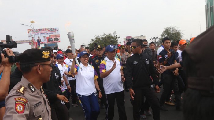Sekolah Diliburkan,Guru dan Murid Dikerahkan Hadiri Pawai Obor Asian Games 2018 di Bandar Lampung