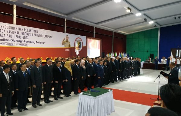 KONI Lampung Dilantik Ini Daftar Pengurusnya