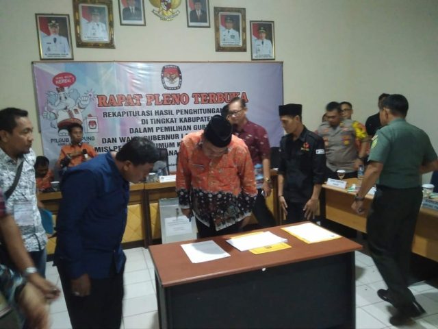 Hasil Pleno KPU Lamtim, Arinal-Nunik Tetap Unggul