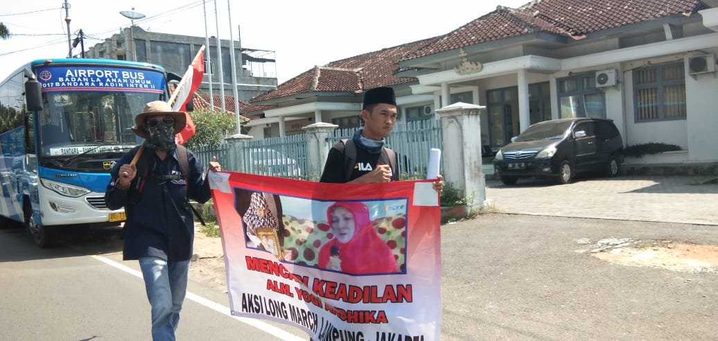 Relawan Pencari Keadilan Yogi Andhika Lakukan Aksi Long March Bandarlampung-Jakarta