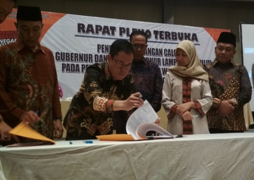 KPU Menetapkan Arinal Djunaidi-Chusnunia Chalim Sebagai Gubernur dan Wakil Gubernur Lampung 2019-2024