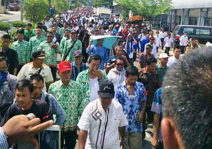 Ribuan Aparatur Desa Lampung Utara Tagih Sembilan Bulan Insentif dan Operasional Desa Tahun 2019