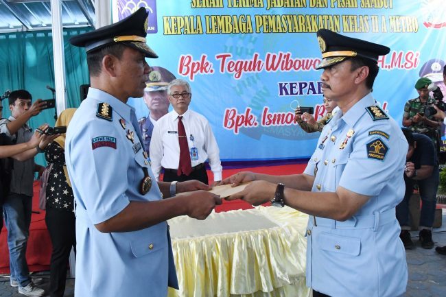 Ismono Resmi Jabat Kalapas Klas II A Kota Metro Gantikan Teguh Wibowo