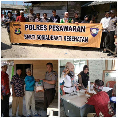 Sambut Hari Kemerdekaan RI ke-73, Polres Pesawaran Menggelar Kegiatan Bakti Sosial