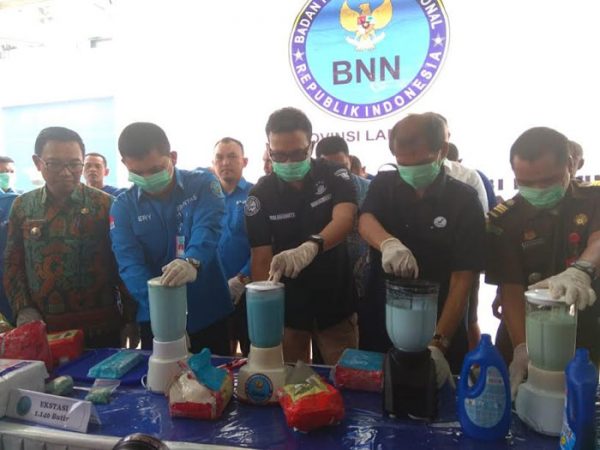 BNN Lampung Musnahkan 16,6 Kg Sabu dan 1140 Butir Pil Ekstasy
