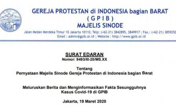 Ini Penjelasan GPIB Pusat Soal Pendeta dan Jamaatnya Yang Disebut Wafat dan Positif Cobid-19