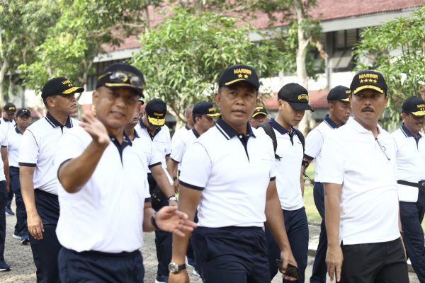 Kunjungi Lampung Kasal dan Dankormar Olah Raga Bersama Prajurit Matra Laut Lampung