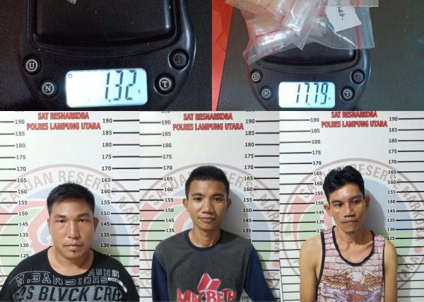 Tiga Pengedar Sabu Wilayah Sungkai Utara Ditangkap