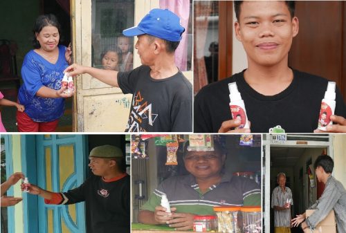 Cegah Penularan Virus Corona, Tim Militan Anna-Fritz Bagikan Hand Sanitizer kepada Warga