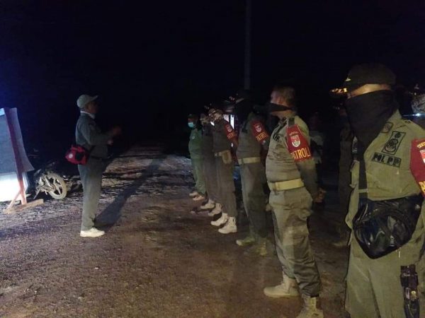Pol PP Mesuji Patroli Posko Penanggulangan Covid-19 di Sungai Buaya