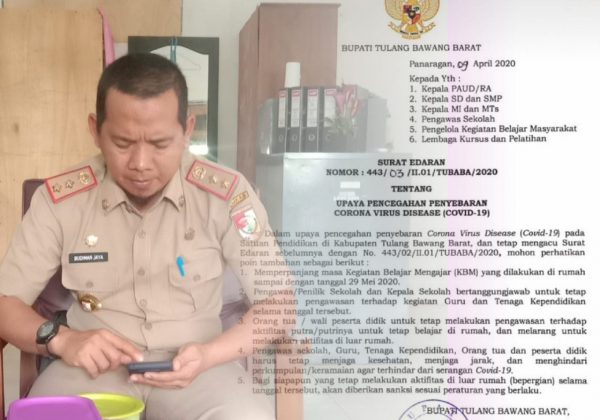 Disdik Tulang Bawang Barat Perpanjang Libur Sekolah Sampai 25 Mei 2020