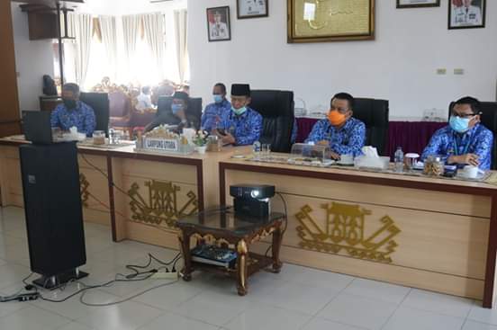 Pemkab Lampura Video Conference bersama Mendagri dan Menkeu RI Bahas Tatacara Refocusing dan Realokasi APBD 2020