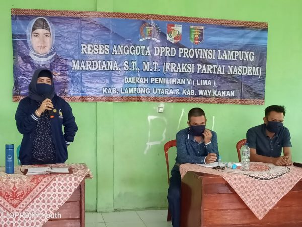 Reses Anggota DPRD Prov. Lampung, Mardiana Imbau Konstituen Desa Ratujaya Lawan Pandemi Global Corona