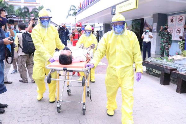 Jelang Ramadhan Pemprov Lampung Simulasi Penanganan Covid-19 Bersama Drive Stasiun Tanjung Karang