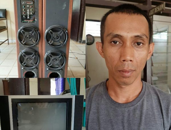 Curi TV Saat Idul Fitri 1441 H, Hairudin Ditangkap Polsek Tanjungraja