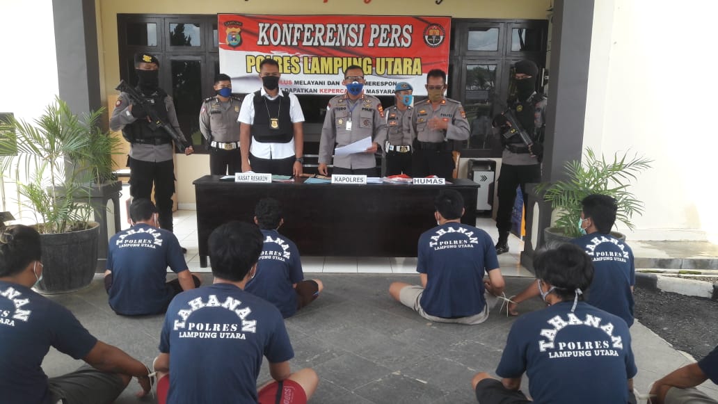 Awal Ramadan, Polres Lampura Ringkus Sepuluh Pelaku Kejahatan Jalanan