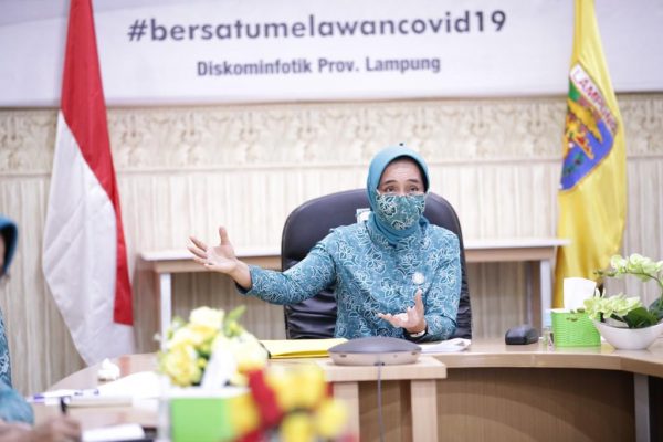 Riana Arinal Launching Program Siger melalui Video Conference Bersama TP PKK Kabupaten