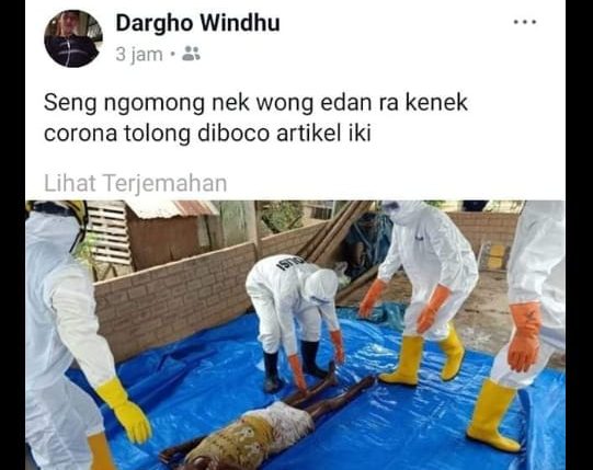 Sebut Media Bohong Dan Sebar Hoax Orang Gila Meninggal Karena Covid-19 Akun FB Dargho Windhu Akan di Laporkan ke Polisi