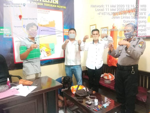 Pesta Sabu Hengki Ditangkap Polsek Terusan Nunyai di Jalan Lintas Timur Gunung Batin